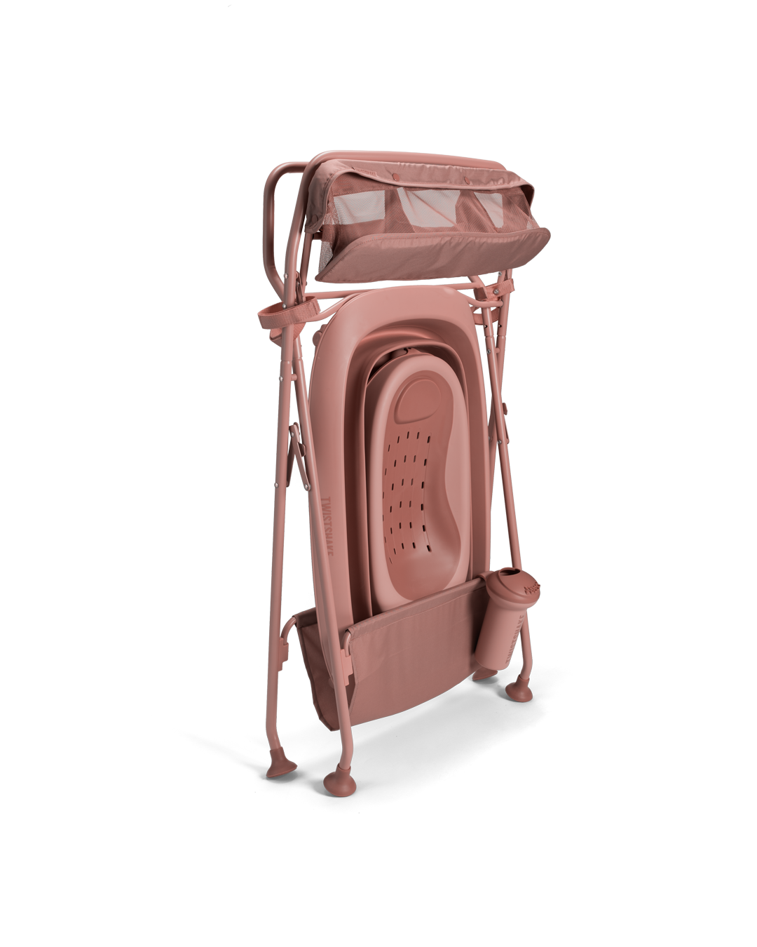 Lyxiga badpaketet Warm Blush – Ihopfällbar babybadbalja med badställning 0 mån+ - 5