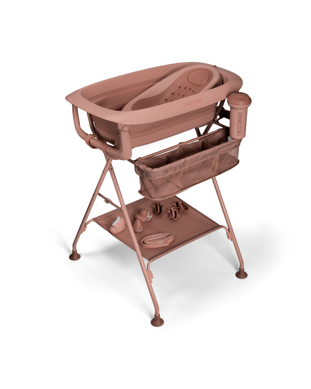 Lyxiga badpaketet Warm Blush – Ihopfällbar babybadbalja med badställning 0 mån+ - 1