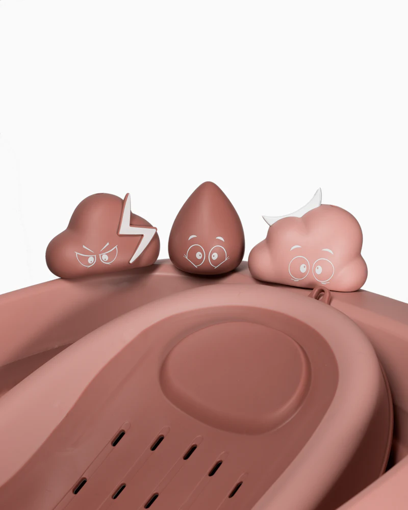 Lyxiga badpaketet Warm Blush – Ihopfällbar babybadbalja med badställning 0 mån+ - 8