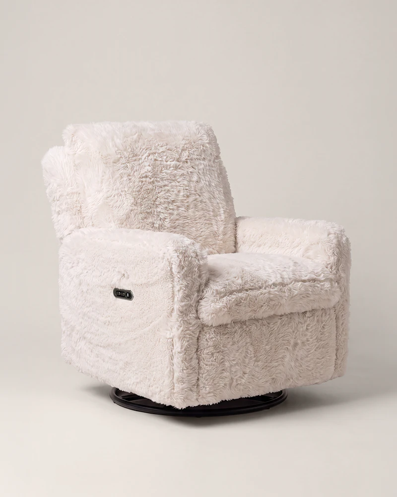 Avena Comfort Chair - Faux Fur Cream White - 1
