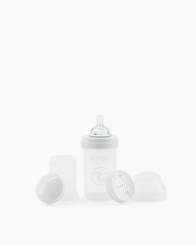 Twistshake Biberon Pack ECO Anti-colique Rose/ Violet/ Blanc +2m 260ml Lot  de 3