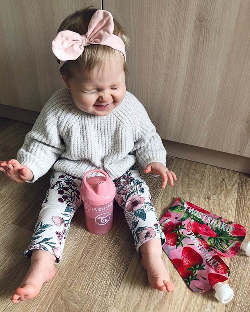 Pipmugg Spillfri med Mixernät Stor 300 ml / 8 mån+ / Rosa - 4