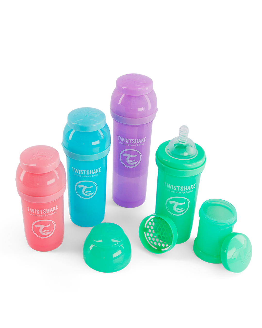  Twistshake Anti Colic Baby Bottles - Premium 330ml/11oz  Bottles with 100ml Milk Storage Container for a Comfortable Feeding  Experience for Baby Care - Pastel Blue : Baby