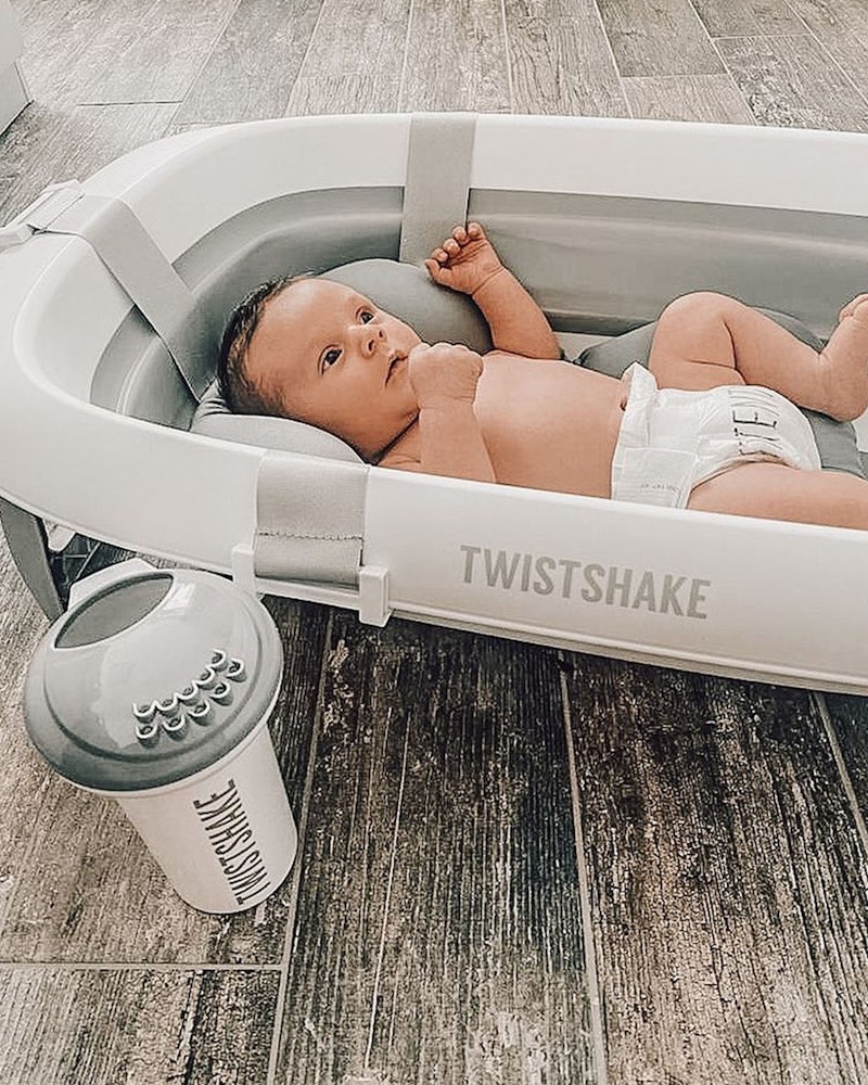 Bañera plegable con cojin recién nacido gris Twistshake – Las Mellizas