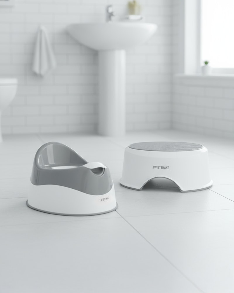 Potty & Stool non-slip 12 mth / Grey & White - 2