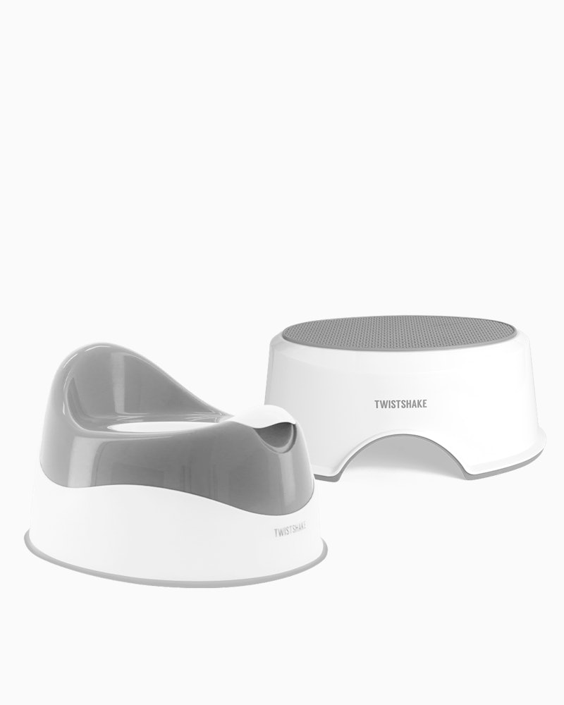 Potty & Stool non-slip 12 mth / Grey & White - 1