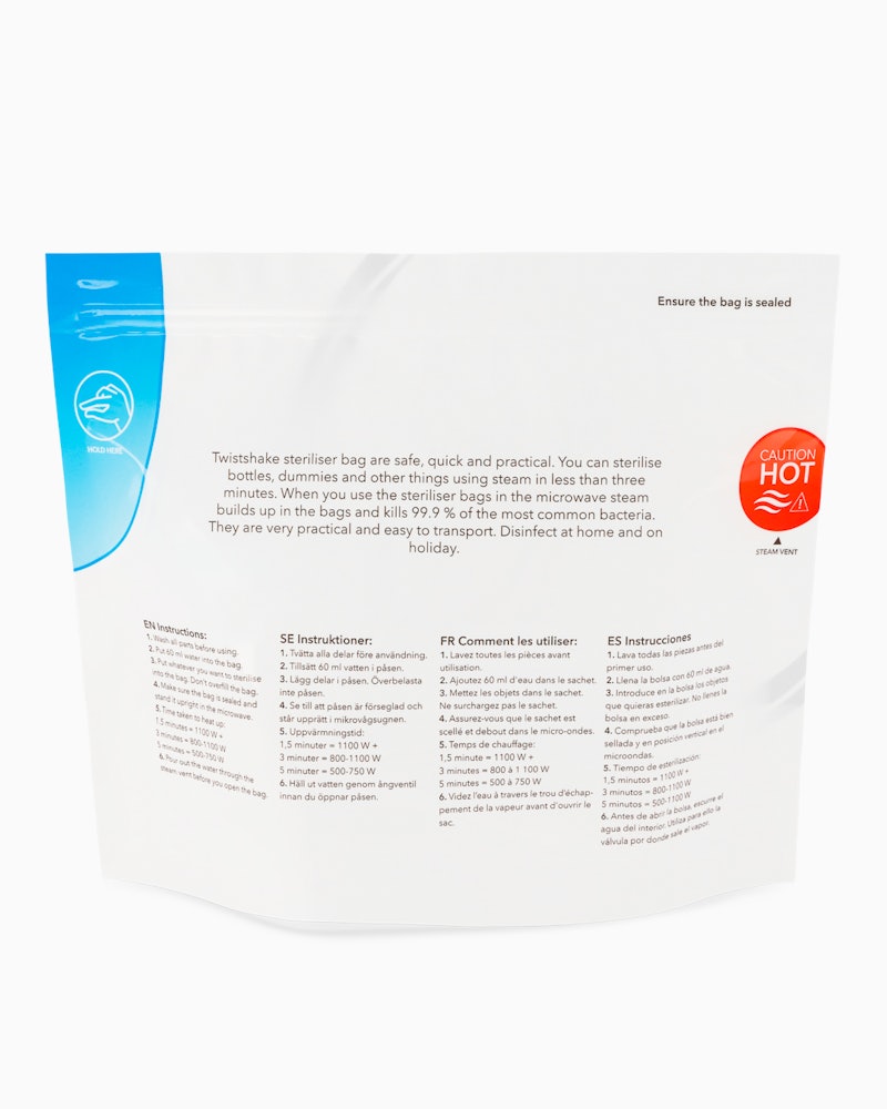 Steriliseringsposer 5-pack 0 måned+ / Hvid - 2