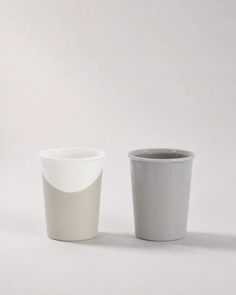 Lot de 2 Tasses 170 ml / 6 mois+ / Gris et blanc - 1