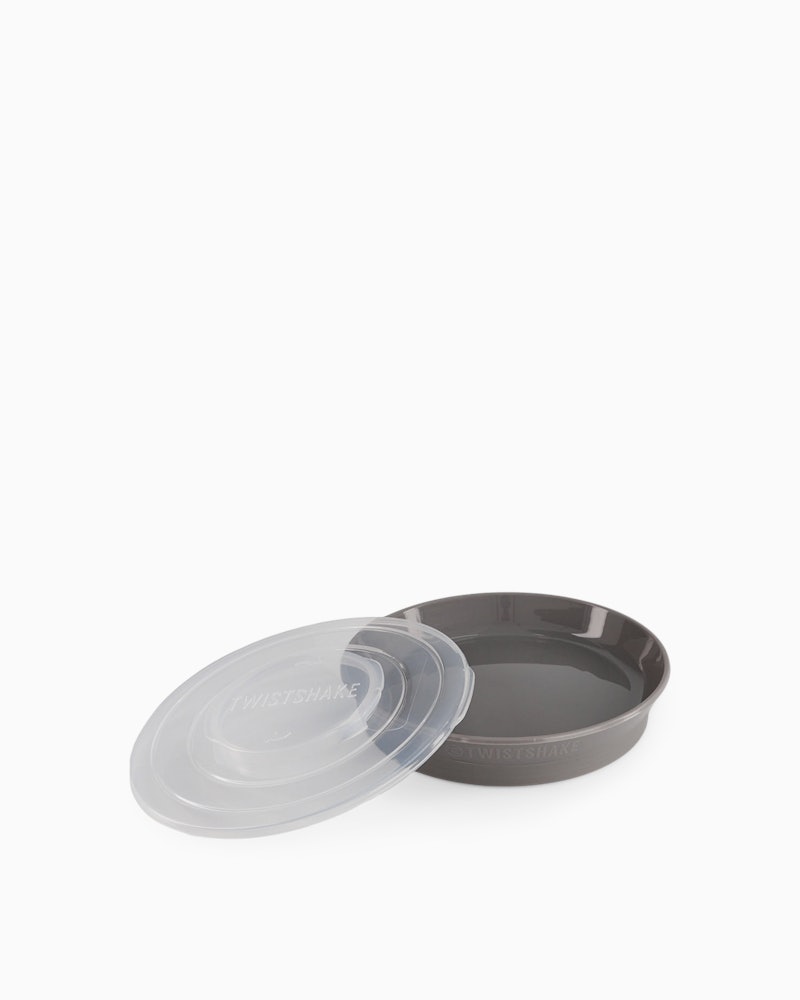 Infant plate with lid Stackable / 6 mth+ / Grey - 1