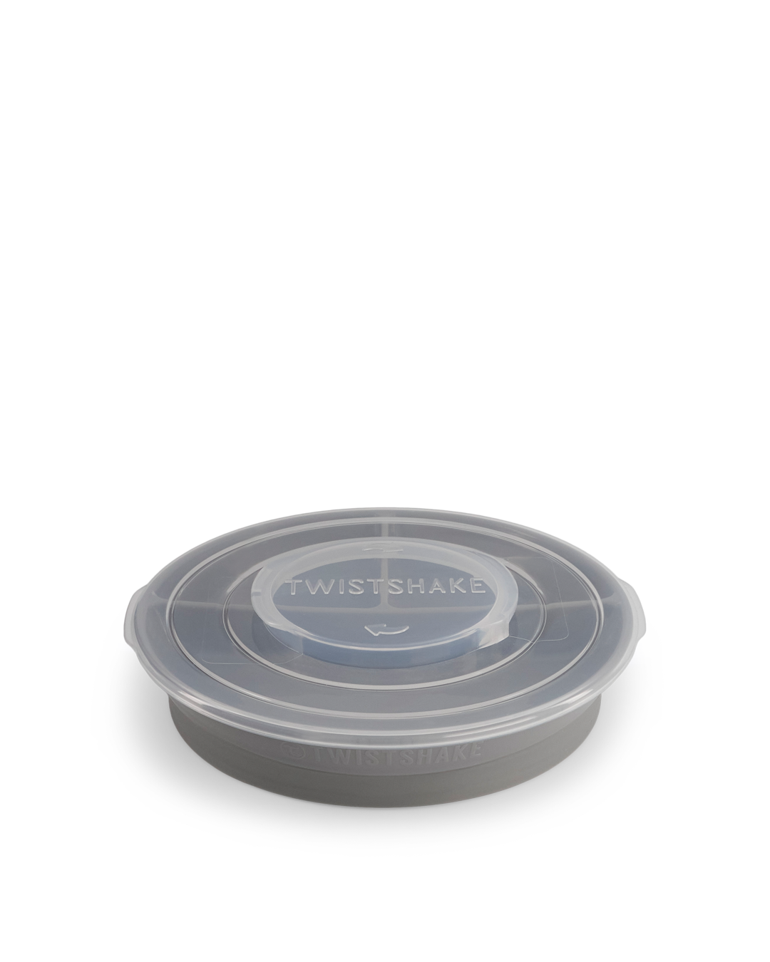 Divided infant plate with lid Stackable / 6 mth+ / Grey - 4