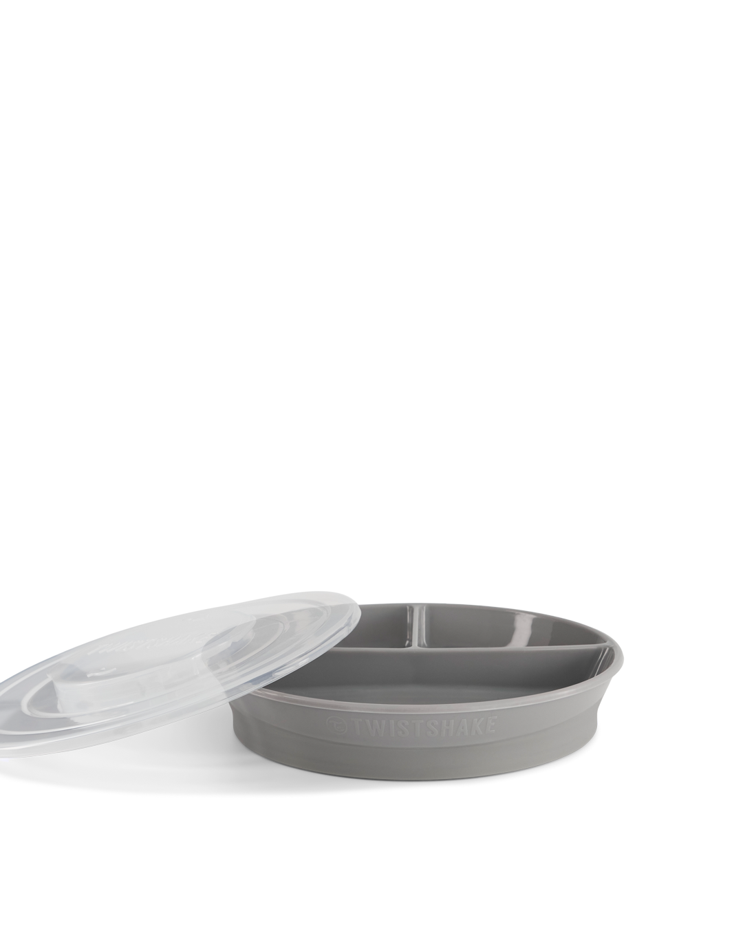 Divided infant plate with lid Stackable / 6 mth+ / Grey - 5